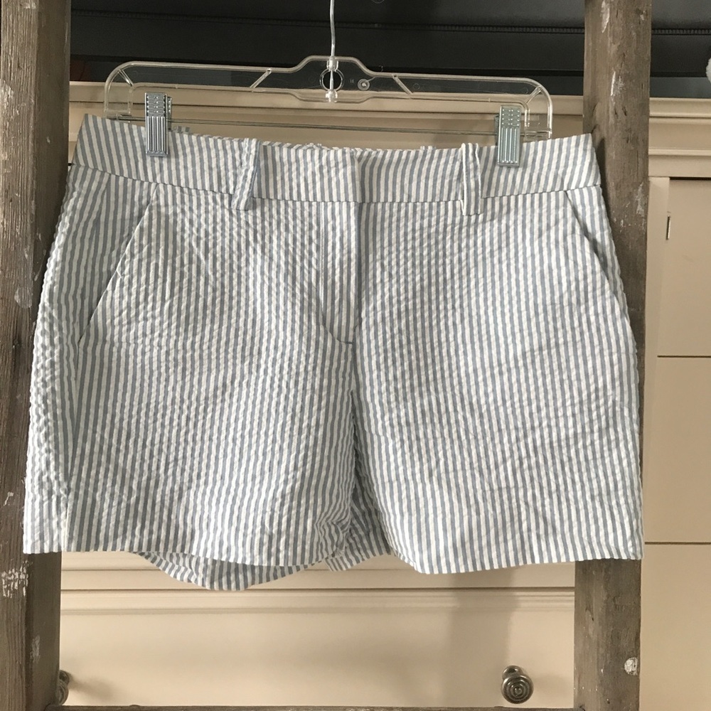 Sandro Blue & White Striped Seersucker Shorts Sz 4